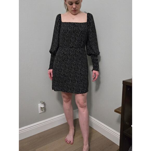 Mi Ami milkmaid polka dot smocked dress dark fairycore Dark Coquette Size Small - Picture 2 of 8